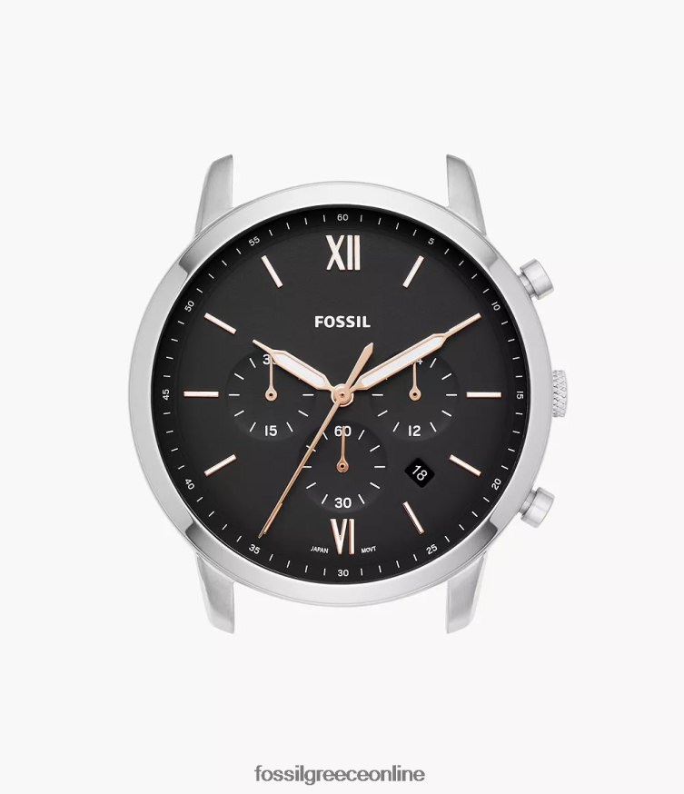 Fossil άνδρες Θήκη ρολογιού neutra χρονογράφος από ανοξείδωτο ατσάλι FVT06R2076 αξεσουάρ μαύρος