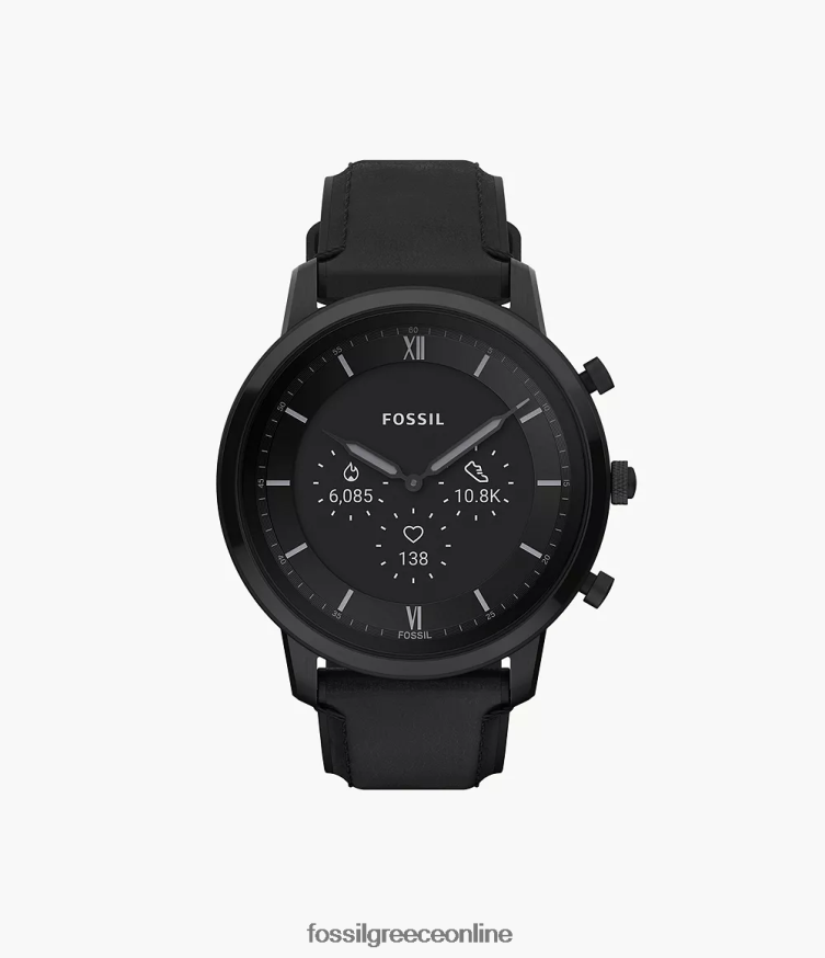 Fossil άνδρες neutra gen 6 hybrid smartwatch δέρμα FVT06R1335 παρακολουθώ μαύρος
