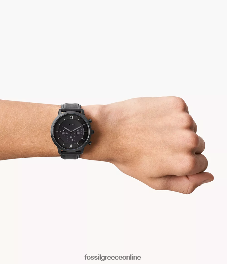 Fossil άνδρες neutra gen 6 hybrid smartwatch δέρμα FVT06R1335 παρακολουθώ μαύρος