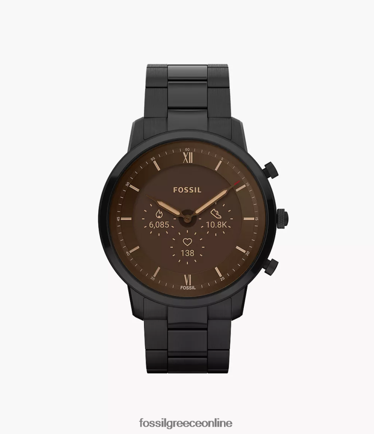 Fossil άνδρες neutra gen 6 υβριδικό smartwatch από ανοξείδωτο χάλυβα FVT06R1336 παρακολουθώ μαύρος