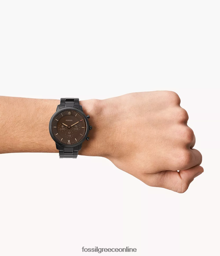 Fossil άνδρες neutra gen 6 υβριδικό smartwatch από ανοξείδωτο χάλυβα FVT06R1336 παρακολουθώ μαύρος