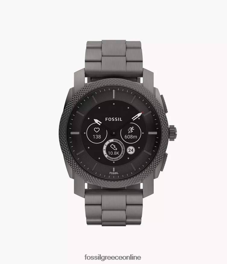 Fossil άνδρες υβριδικό smartwatch μηχανής γενιάς 6 από ανοξείδωτο χάλυβα FVT06R1331 παρακολουθώ καπνός
