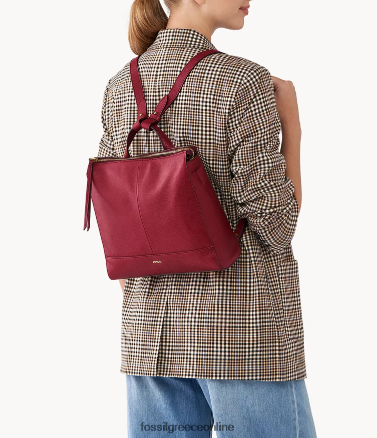 Fossil γυναίκες ελίνα κάμπριο μικρό σακίδιο πλάτης FVT06R659 τσάντα το κόκκινο