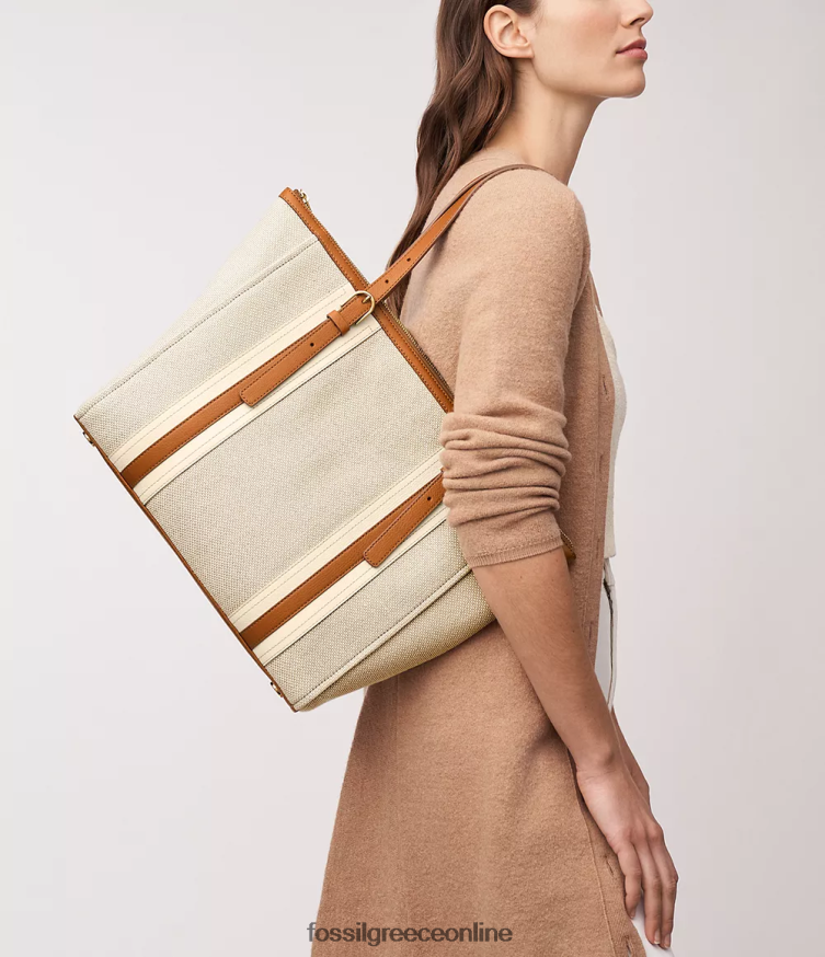 Fossil γυναίκες Carlie Tote FVT06R364 τσάντα ανοιχτό καφέ