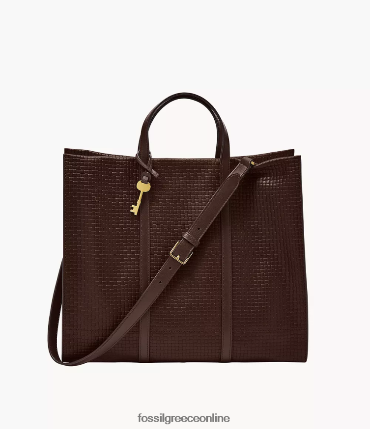 Fossil γυναίκες Carmen tote FVT06R448 τσάντα σκούρο καφέ