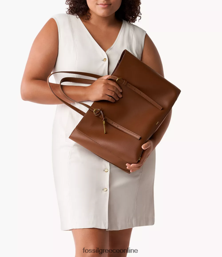 Fossil γυναίκες δερμάτινη tote από κάκτους kier FVT06R373 τσάντα καφέ
