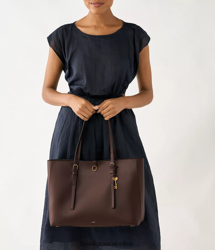 Fossil γυναίκες δερμάτινη tote από κάκτους kier FVT06R647 τσάντα καφέ