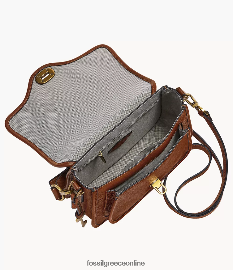 Fossil γυναίκες χιαστί πάνω λαβή κληρονομιάς FVT06R281 τσάντα καφέ