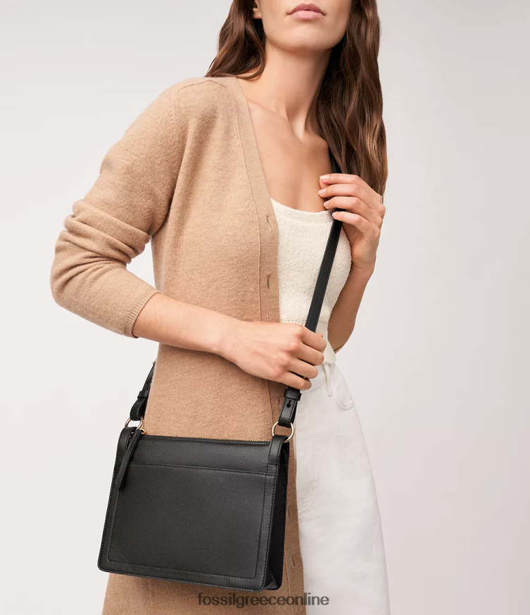Fossil γυναίκες ταρύν χιαστί FVT06R292 τσάντα μαύρος