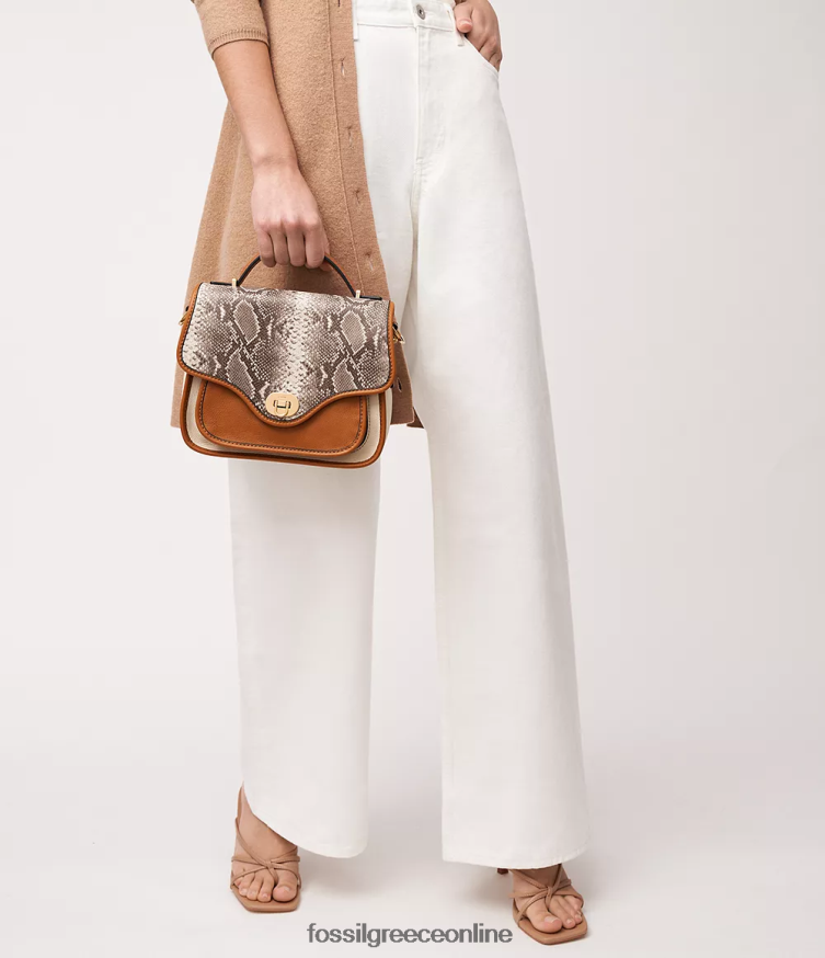 Fossil γυναίκες χιαστί πάνω λαβή κληρονομιάς FVT06R303 τσάντα ρίγες