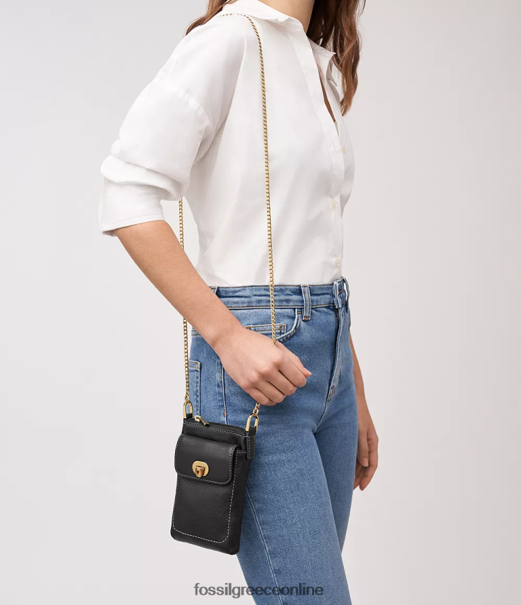 Fossil γυναίκες άρπερ χιαστί FVT06R342 τσάντα μαύρος