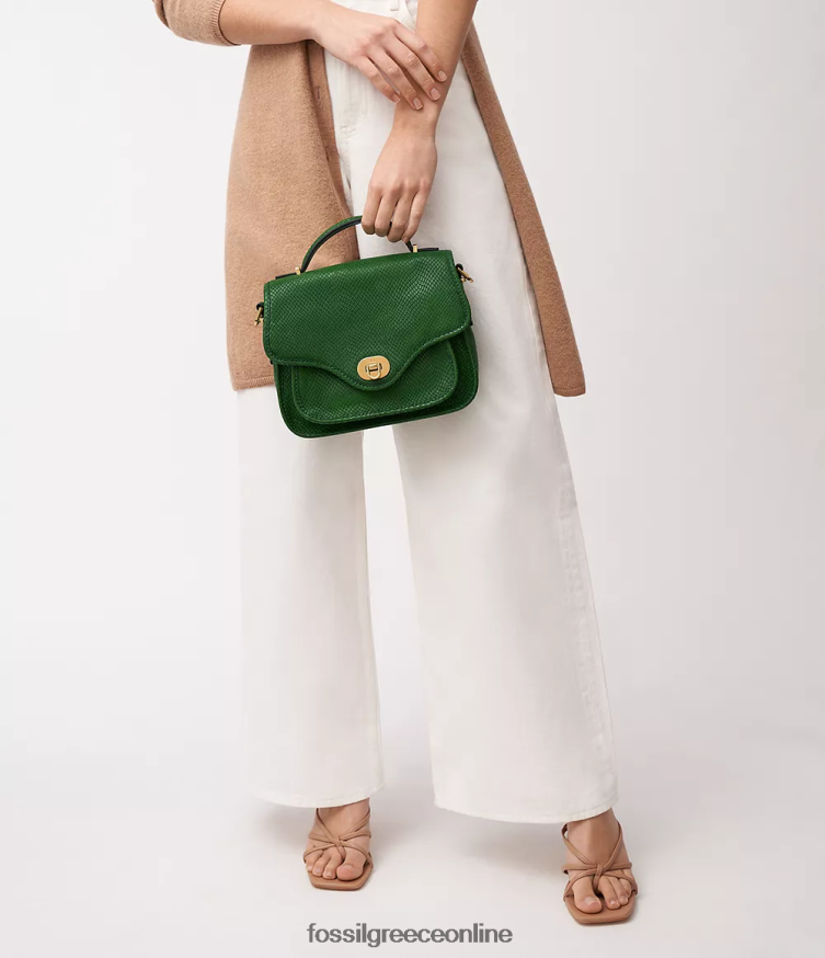 Fossil γυναίκες χιαστί πάνω λαβή κληρονομιάς FVT06R347 τσάντα πράσινος