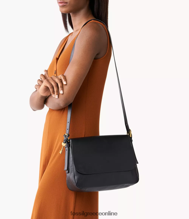 Fossil γυναίκες άρπερ μεγάλο πτερύγιο χιαστί FVT06R460 τσάντα μαύρος