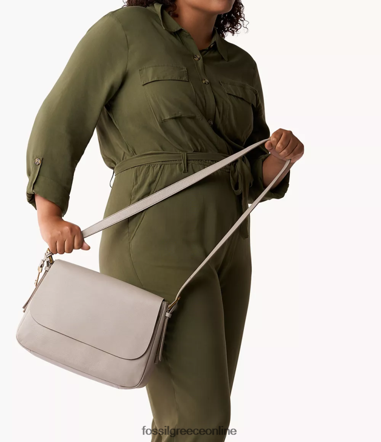 Fossil γυναίκες άρπερ μεγάλο πτερύγιο χιαστί FVT06R554 τσάντα γκρί