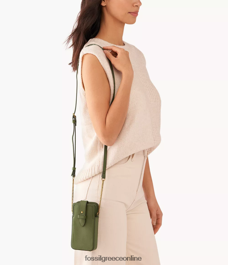 Fossil γυναίκες Lainie θήκη τηλεφώνου χιαστί FVT06R528 τσάντα ελιά