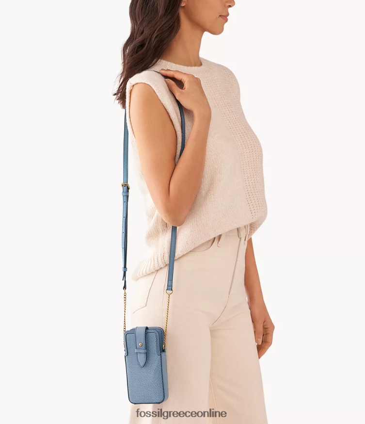 Fossil γυναίκες Lainie θήκη τηλεφώνου χιαστί FVT06R714 τσάντα μπλε