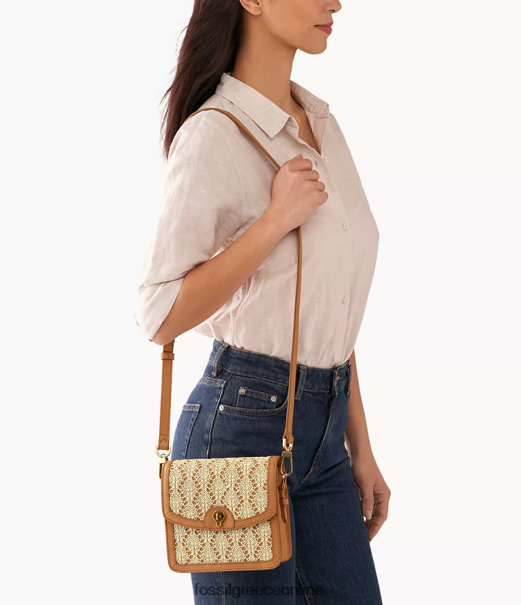 Fossil γυναίκες ainsley μικρό χιαστί FVT06R437 τσάντα καμήλα