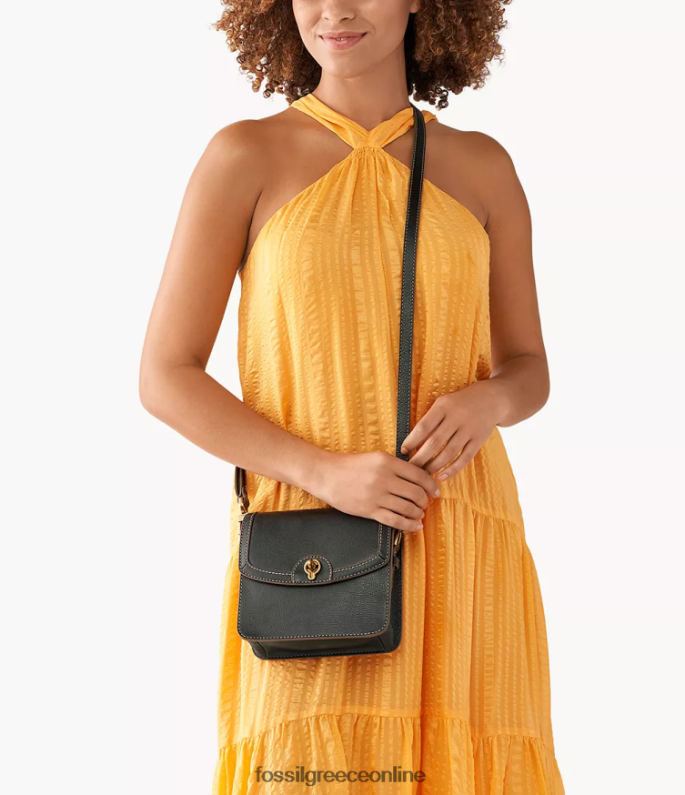 Fossil γυναίκες ainsley μικρό πτερύγιο χιαστί FVT06R479 τσάντα μαύρος