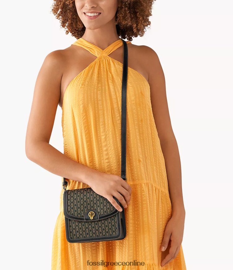 Fossil γυναίκες ainsley μικρό πτερύγιο χιαστί FVT06R623 τσάντα μαύρος