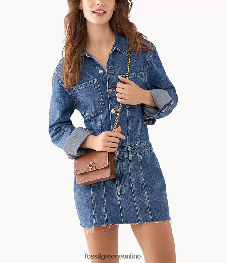 Fossil γυναίκες χιαστί πορτοφόλι ainsley FVT06R871 τσάντα καφέ