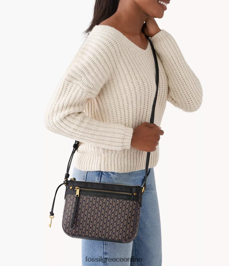 Fossil γυναίκες farrah χιαστί FVT06R408 τσάντα μαύρος