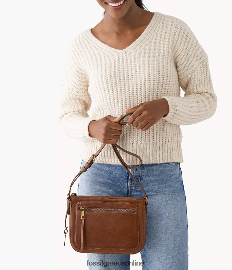 Fossil γυναίκες farrah χιαστί FVT06R626 τσάντα καφέ