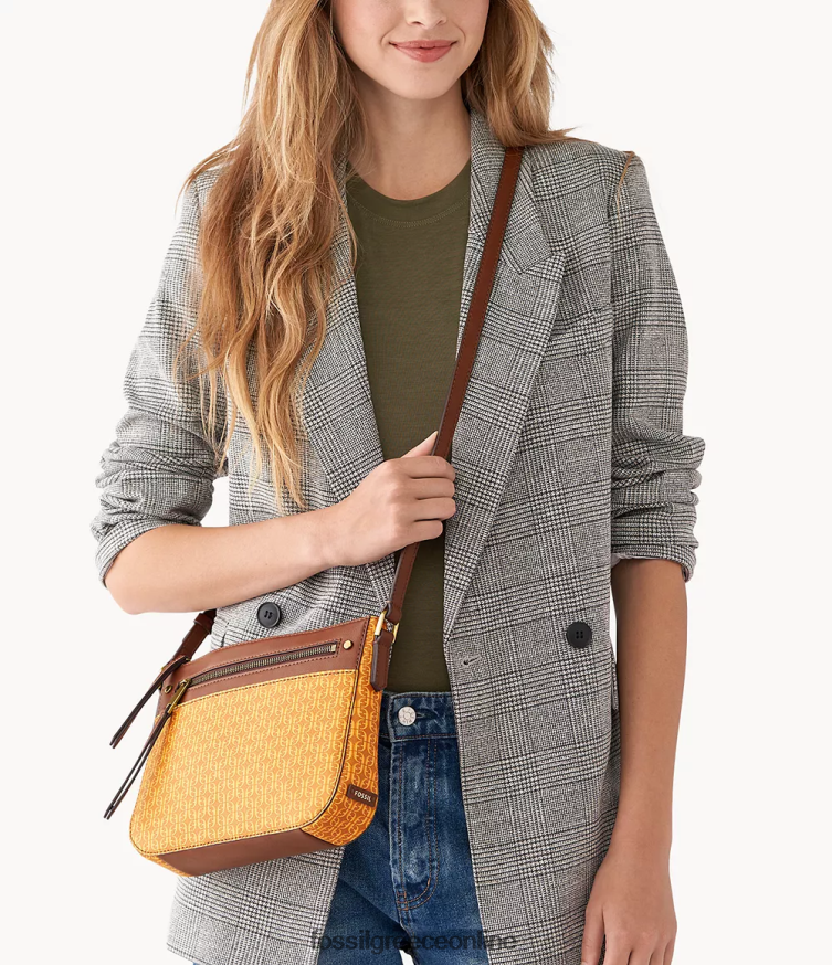 Fossil γυναίκες farrah χιαστί FVT06R735 τσάντα κίτρινος