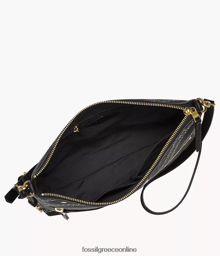 Fossil γυναίκες fiona μεγάλο χιαστί FVT06R523 τσάντα μαύρος