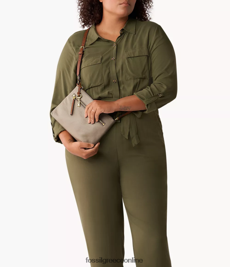 Fossil γυναίκες fiona μικρό e/w χιαστί FVT06R666 τσάντα γκρί