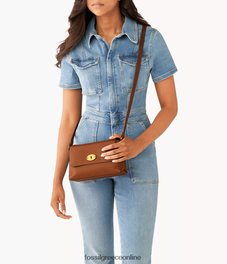 Fossil γυναίκες gabriella μικρό πτερύγιο χιαστί FVT06R566 τσάντα καφέ