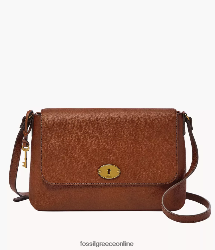 Fossil γυναίκες gabriella μεσαίο πτερύγιο χιαστί FVT06R621 τσάντα καφέ