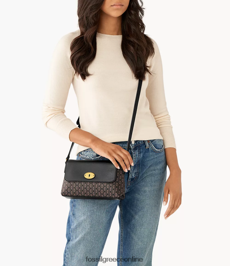Fossil γυναίκες gabriella μικρό πτερύγιο χιαστί FVT06R638 τσάντα μαύρος
