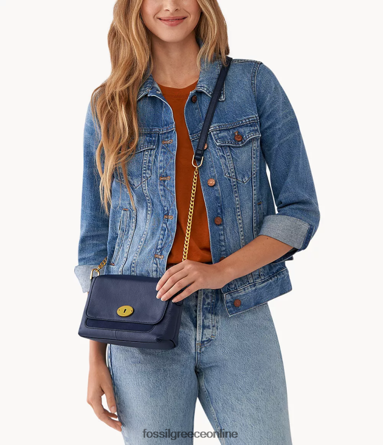 Fossil γυναίκες gabriella μικρό πτερύγιο χιαστί FVT06R656 τσάντα ΠΟΛΕΜΙΚΟ ΝΑΥΤΙΚΟ