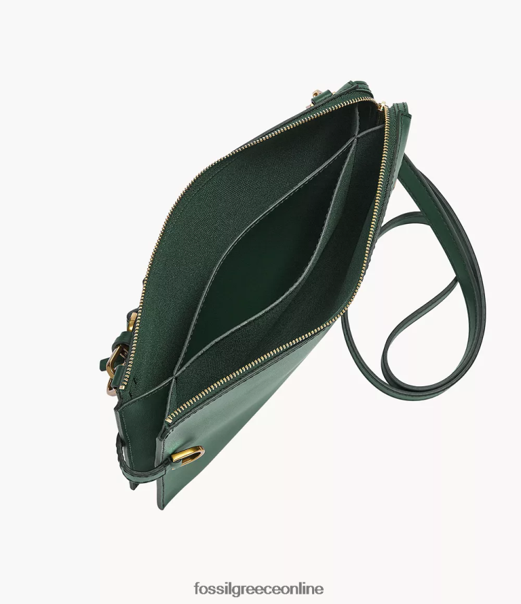 Fossil γυναίκες χιαστί από δέρμα κάκτου kier FVT06R671 τσάντα πράσινος