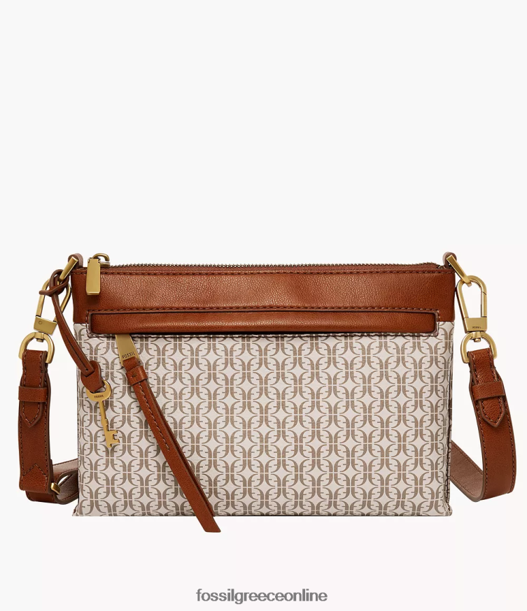 Fossil γυναίκες kiera μικρό χιαστί FVT06R496 τσάντα ανοιχτό καφέ