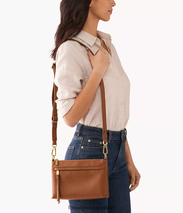 Fossil γυναίκες kiera μικρό χιαστί FVT06R502 τσάντα καφέ