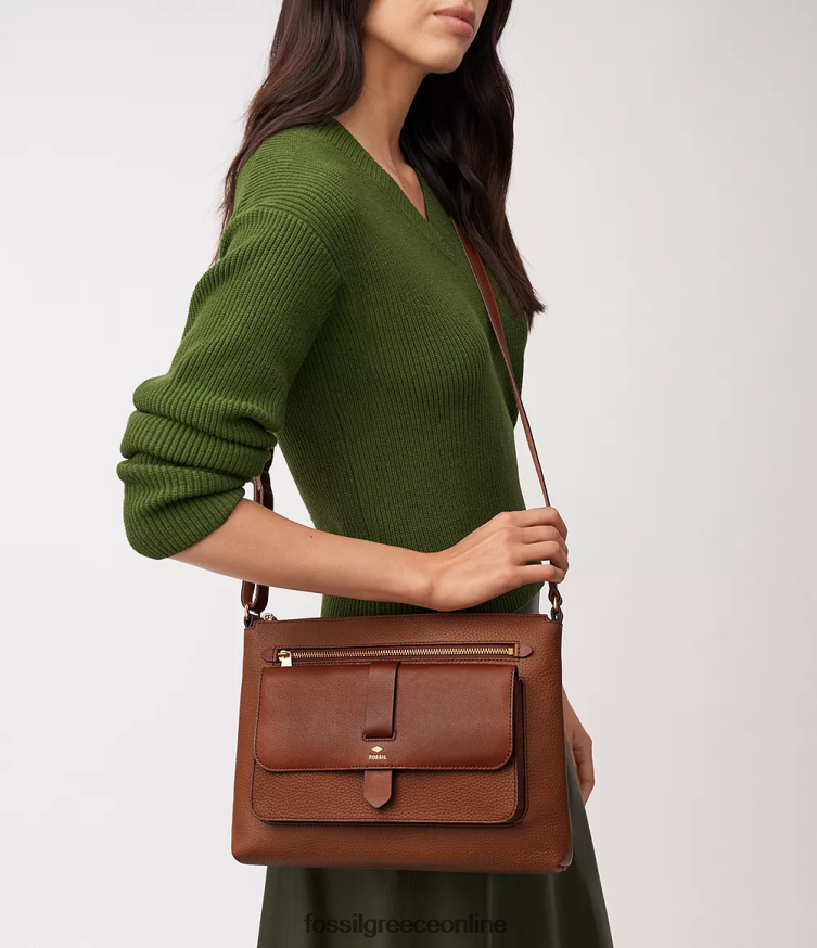 Fossil γυναίκες χιαστί kinley FVT06R441 τσάντα καφέ