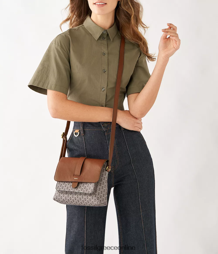 Fossil γυναίκες kinley μικρό χιαστί FVT06R684 τσάντα χακί