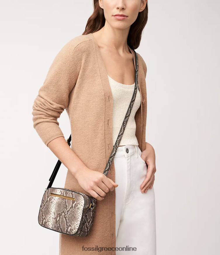 Fossil γυναίκες τσάντα φωτογραφικής μηχανής liza FVT06R352 τσάντα τύπωμα φιδιού