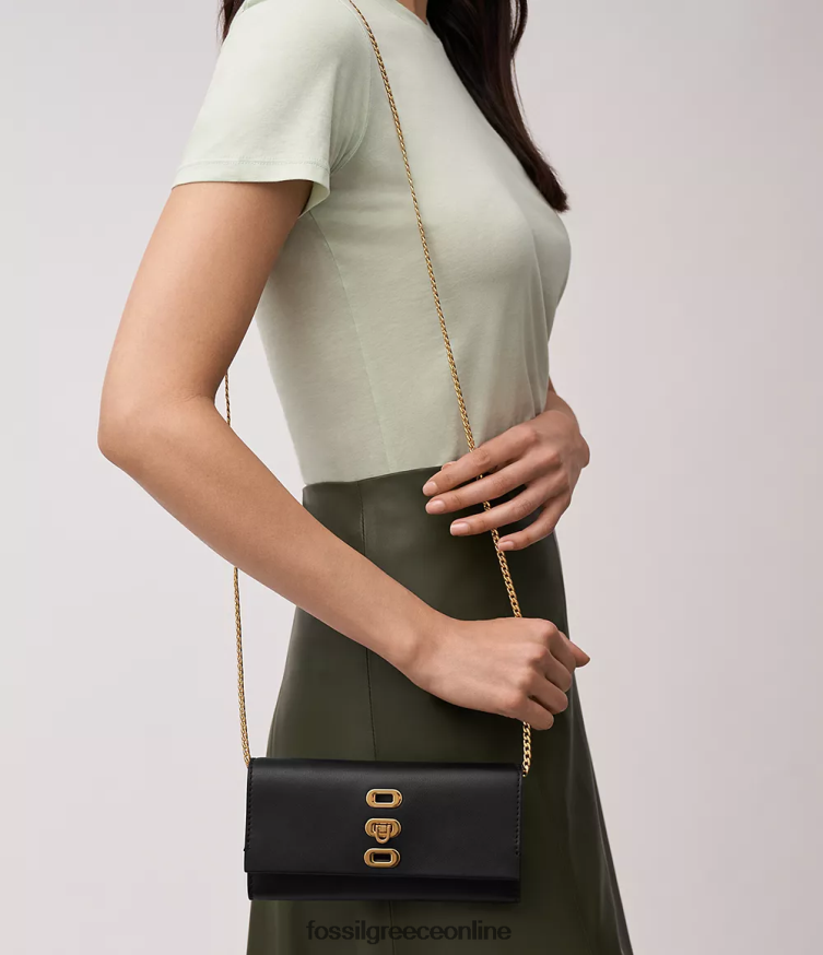 Fossil γυναίκες χιαστί πορτοφόλι penrose FVT06R310 τσάντα μαύρος