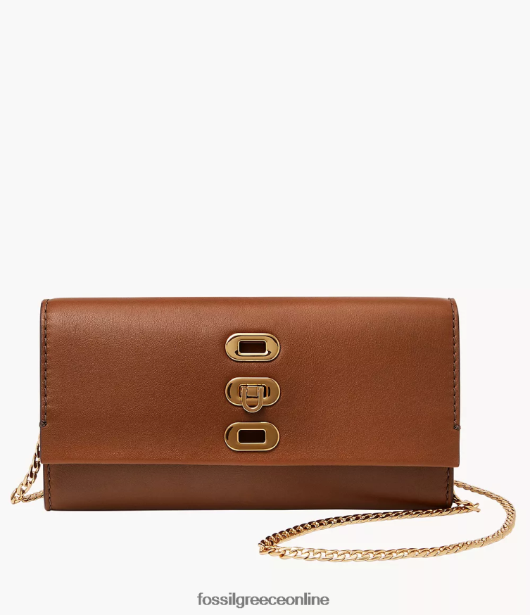 Fossil γυναίκες χιαστί πορτοφόλι penrose FVT06R315 τσάντα καφέ