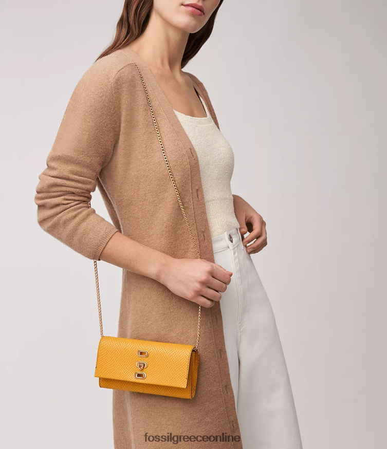 Fossil γυναίκες χιαστί πορτοφόλι penrose FVT06R333 τσάντα κίτρινος
