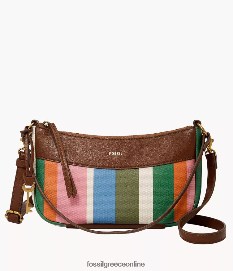 Fossil γυναίκες skylar μπαγκέτα FVT06R649 τσάντα ρίγες