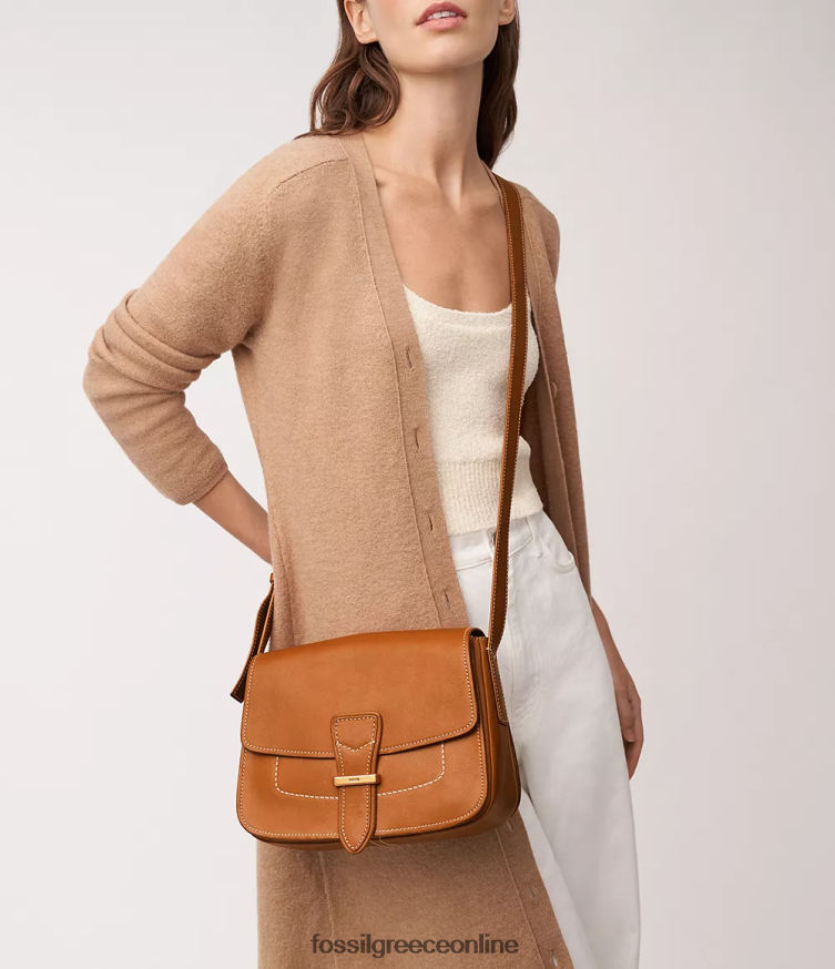 Fossil γυναίκες χιαστί πτερύγιο tremont FVT06R284 τσάντα κονιάκ