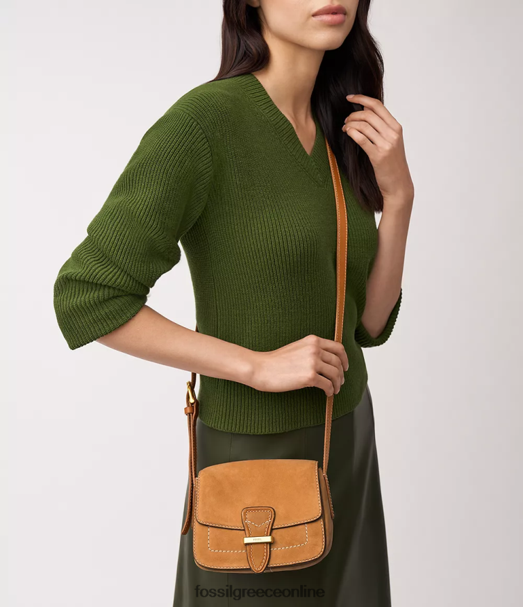 Fossil γυναίκες tremont μικρό πτερύγιο χιαστί FVT06R317 τσάντα βυρσοδέψω