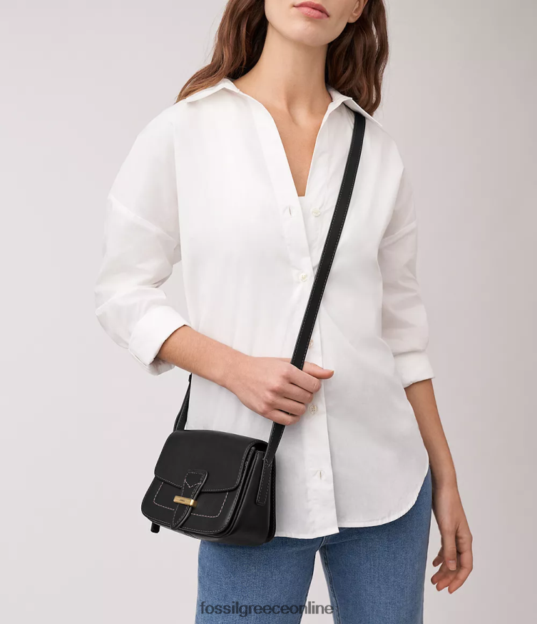 Fossil γυναίκες tremont μικρό πτερύγιο χιαστί FVT06R341 τσάντα μαύρος