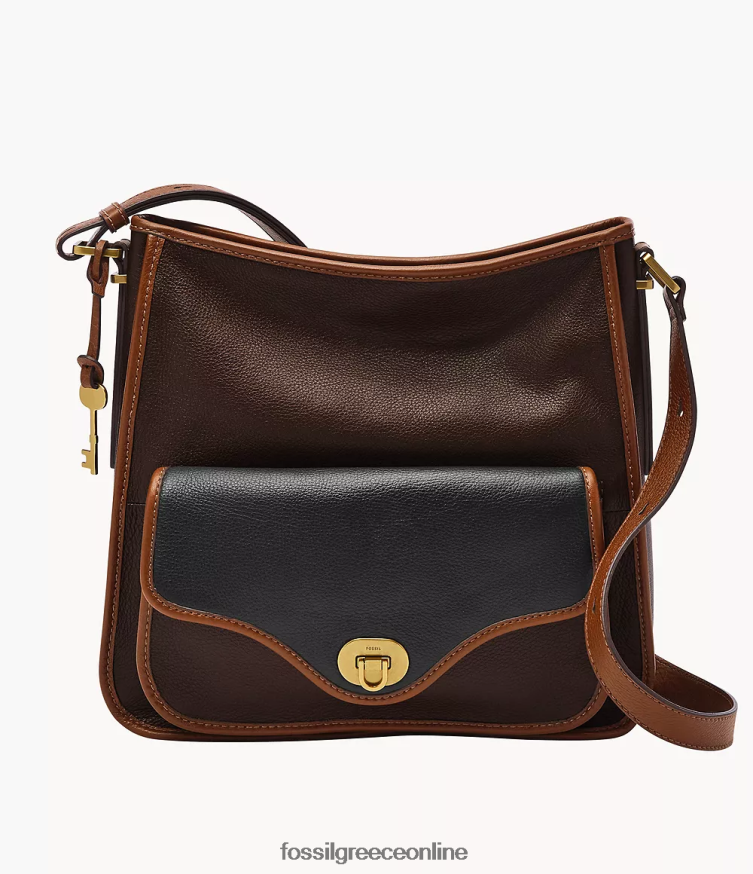 Fossil γυναίκες αλήτης κληρονομιάς FVT06R423 τσάντα σκούρο καφέ