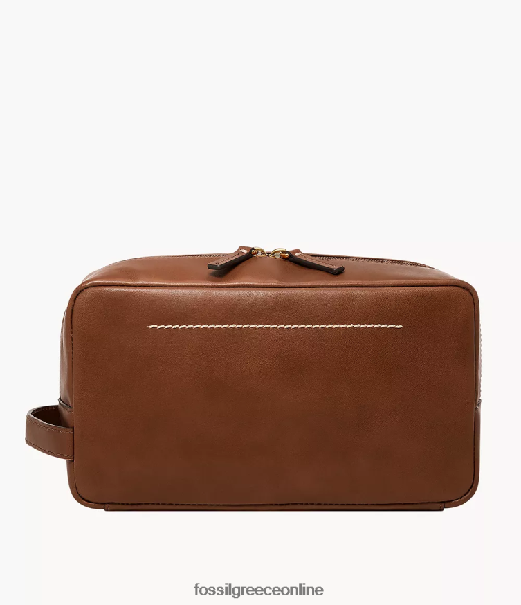 Fossil άνδρες Κιτ ξυρίσματος westover με μία λαβή FVT06R2006 τσάντα καφέ
