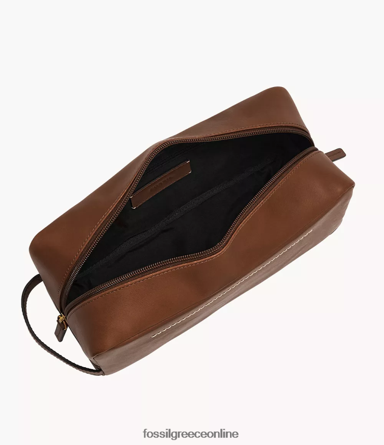 Fossil άνδρες Κιτ ξυρίσματος westover με μία λαβή FVT06R2006 τσάντα καφέ