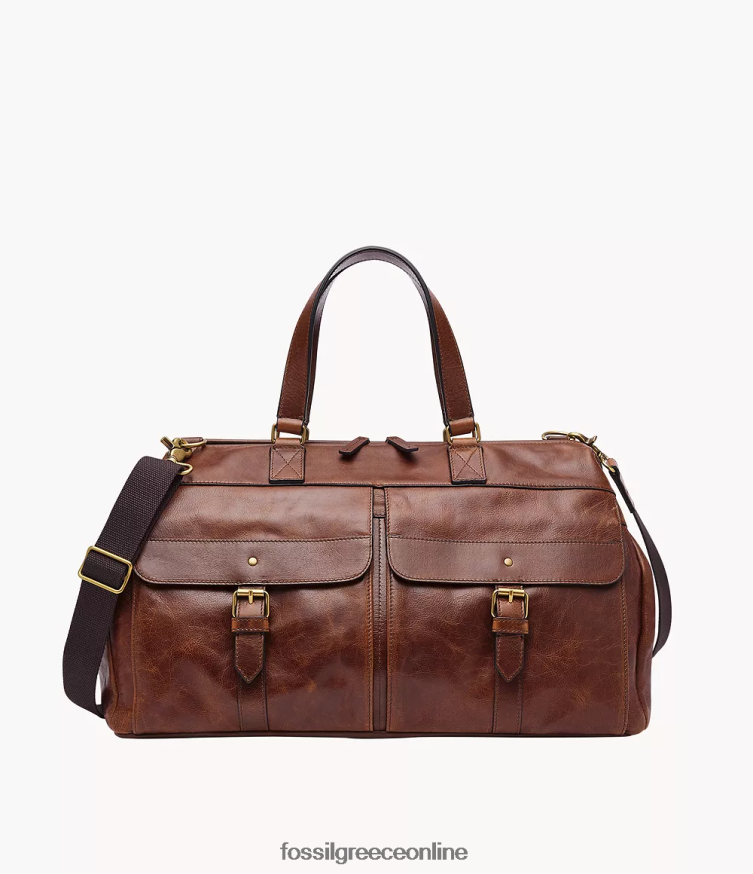 Fossil άνδρες μίλια duffle FVT06R1636 τσάντα σκούρο καφέ